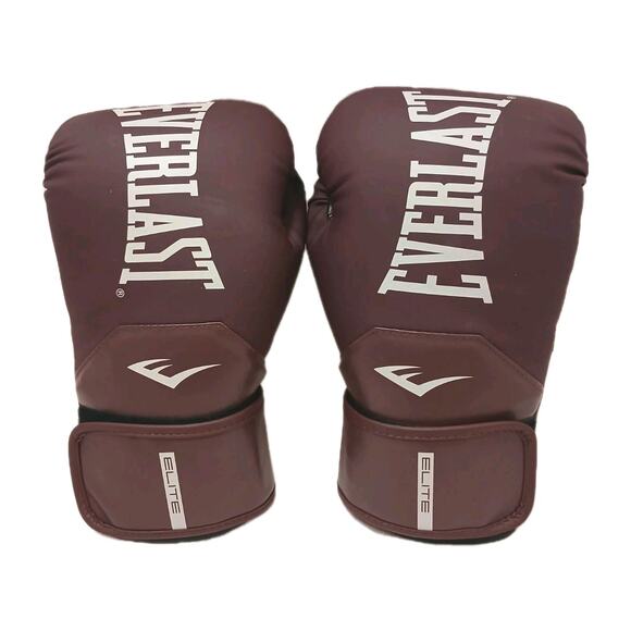 Everlast Elite Pro Hook and Loop 2 Boxing Gloves Purple Maroon 12 oz. Secure Fit - Picture 1 of 13